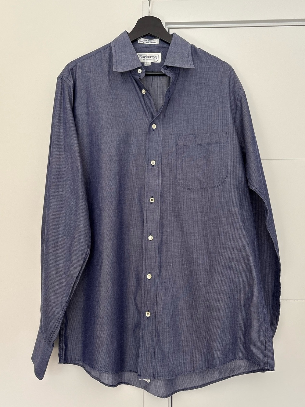 Burberry Vintage Blue Button-Down Long Sleeve Shirt